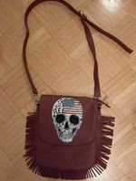 Handtasche " Totenkopf" Skull- bordaueaux mit Fransen Nordrhein-Westfalen - Langenfeld Vorschau