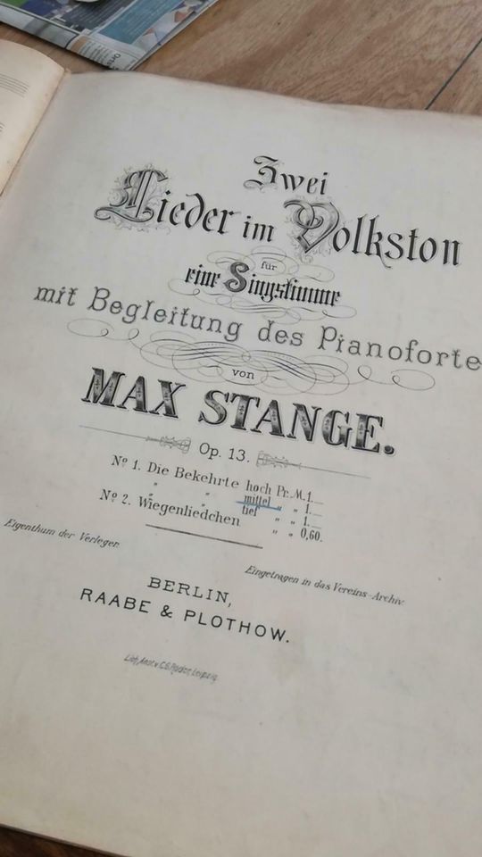 Noten Adelina Herms ⭐alt ⭐Klavier und Gesang⭐ab 1887 in Hillesheim am Rhein