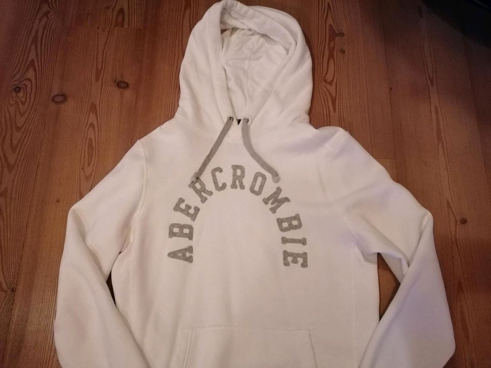 Abercrombie, Pullover, Hoodie, Gr. M, Herren, weiß, Pulli, Top in Raubling