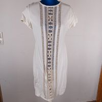 Hippie Kleid mit Cut Out/transparentem Streifen unique GrM/L weiß Mecklenburg-Vorpommern - Alt Tellin Vorschau