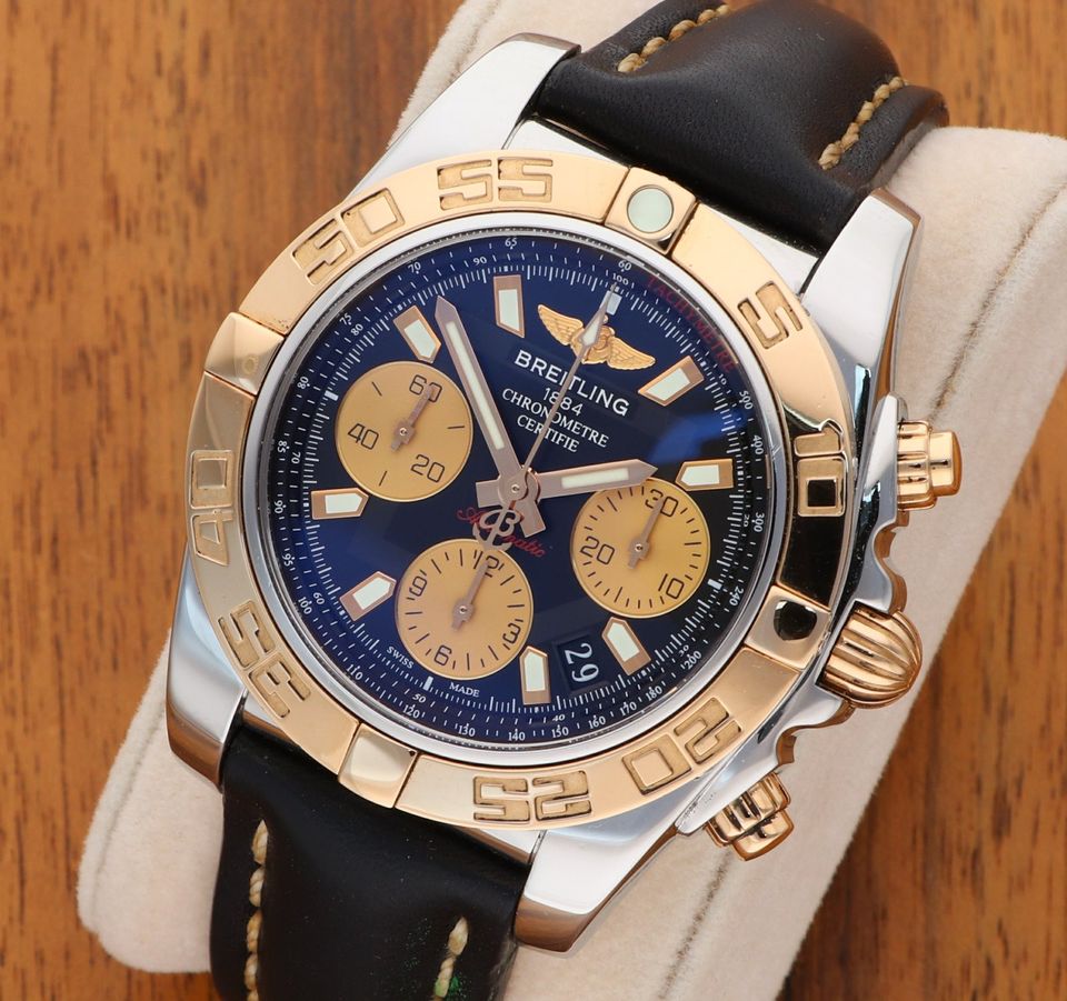 Breitling Chronomat 41 Chrono Stahl Gold 18k Lünette CB0140 TOP! in Wangen im Allgäu