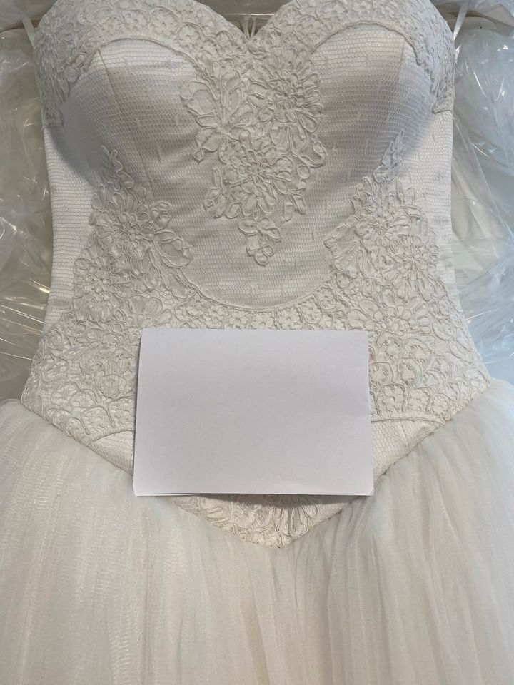 Brautkleid, Herzausschnitt, Spitze, weiß, XS, S, M in Rottenburg am Neckar