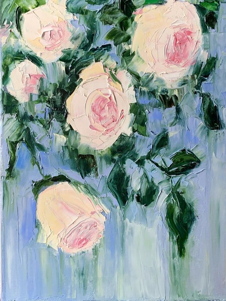 Ölgemälde «Rosen» 30x40cm - Unikat - handgemalt - signiert in Holzgerlingen