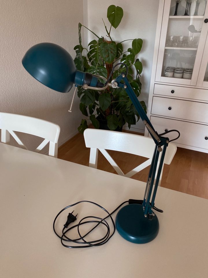 Arbeitsleuchte | Schreibtischlampe | Ikea Forsä | blau, petrol in Düsseldorf