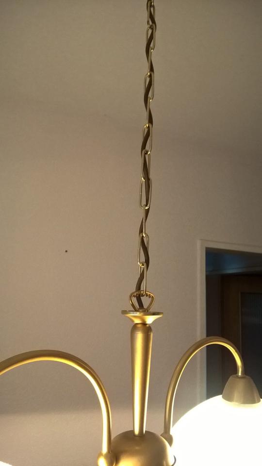 2-armige Deckenleuchte (hängend), Lampenaufhängung in Messing in Döhlau