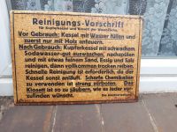 Altes Blechschild zur Gebrauchs-und Reinigungsvorschrift Brandenburg - Kienberg Vorschau