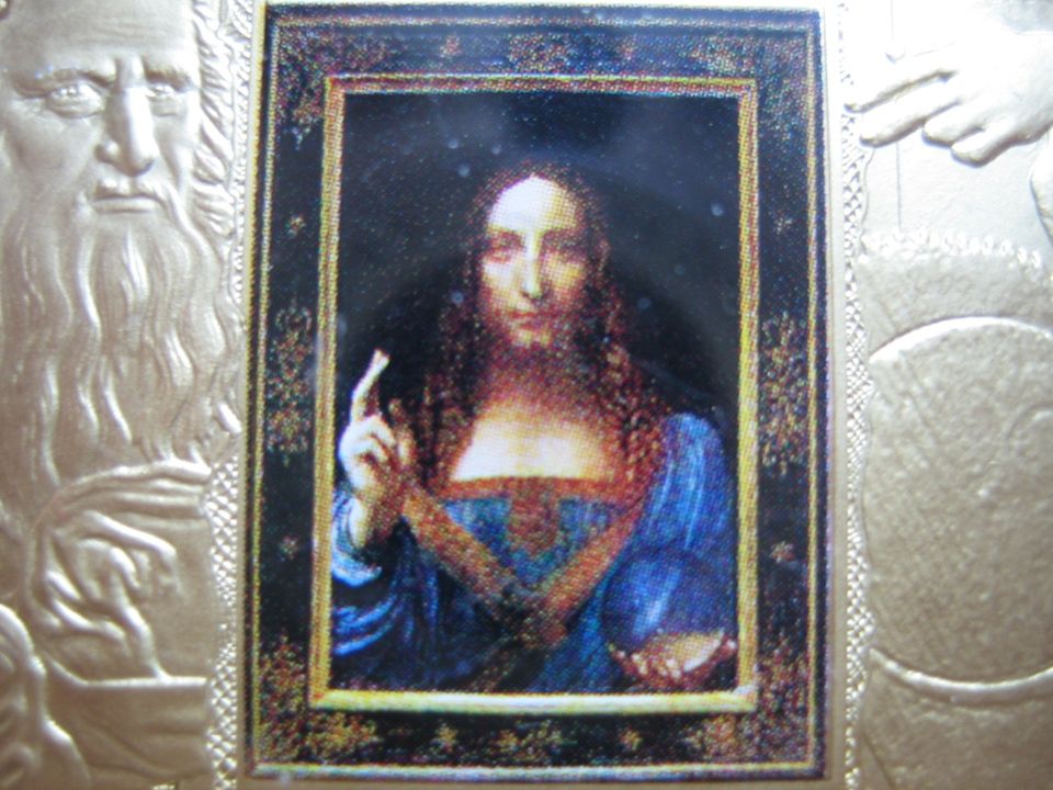 10 Münzen Leonardo Da Vinci vergoldet mit Farbdruck in Altena
