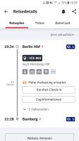 Heute Zugticket Berlin Bamberg mit Bahncard 25 Berlin - Hellersdorf Vorschau