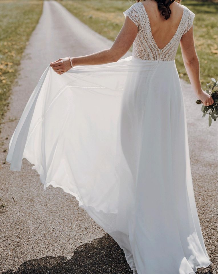 Brautkleid Größe 36 ivory Herve Paris Hochzeit in Sontheim