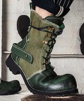 Herren Schuhe handgemacht grün vintage retro Stil Gr. 46 Niedersachsen - Ihlienworth Vorschau