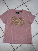 Rosa T-Shirt mit goldenen Pailetten Superdry Gr. 42 Niedersachsen - Melle Vorschau