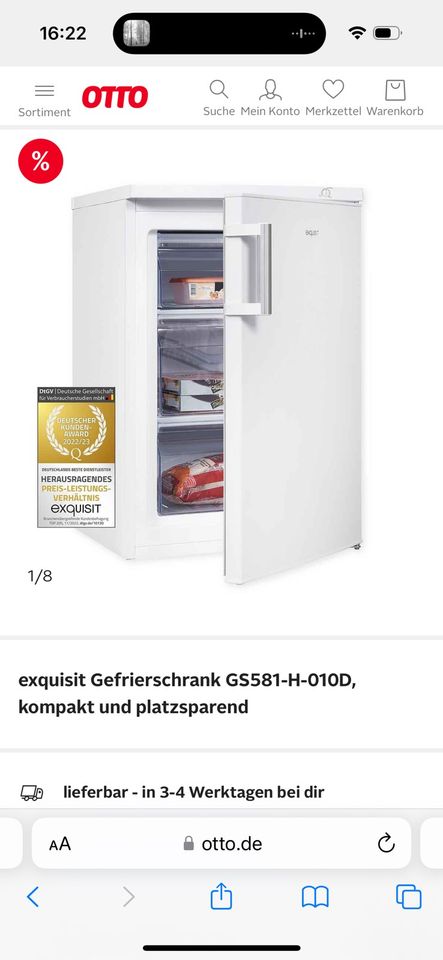 exquisit Gefrierschrank GS581-H-010D weiss in Berlin