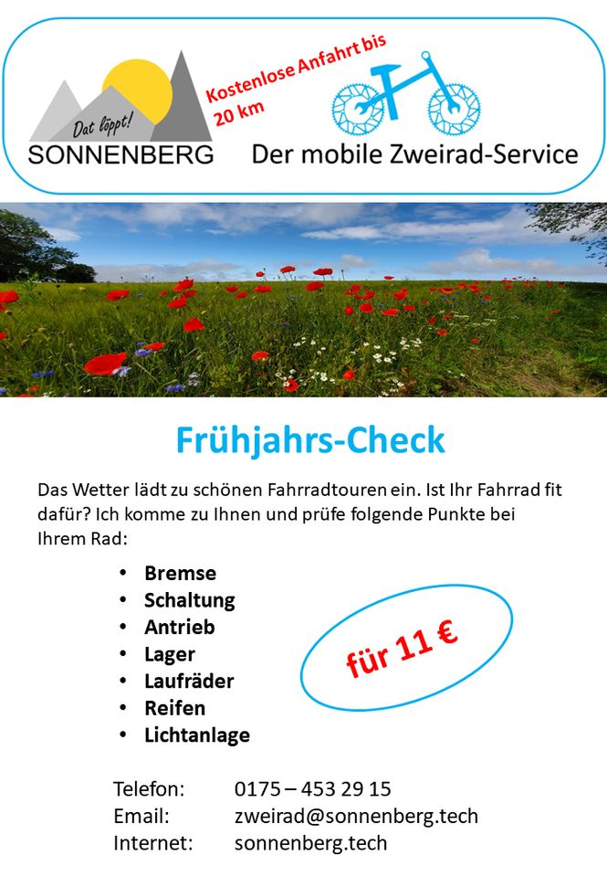 Frühjahrs-Check für Ihr Fahrrad oder Pedelec in Bad Segeberg