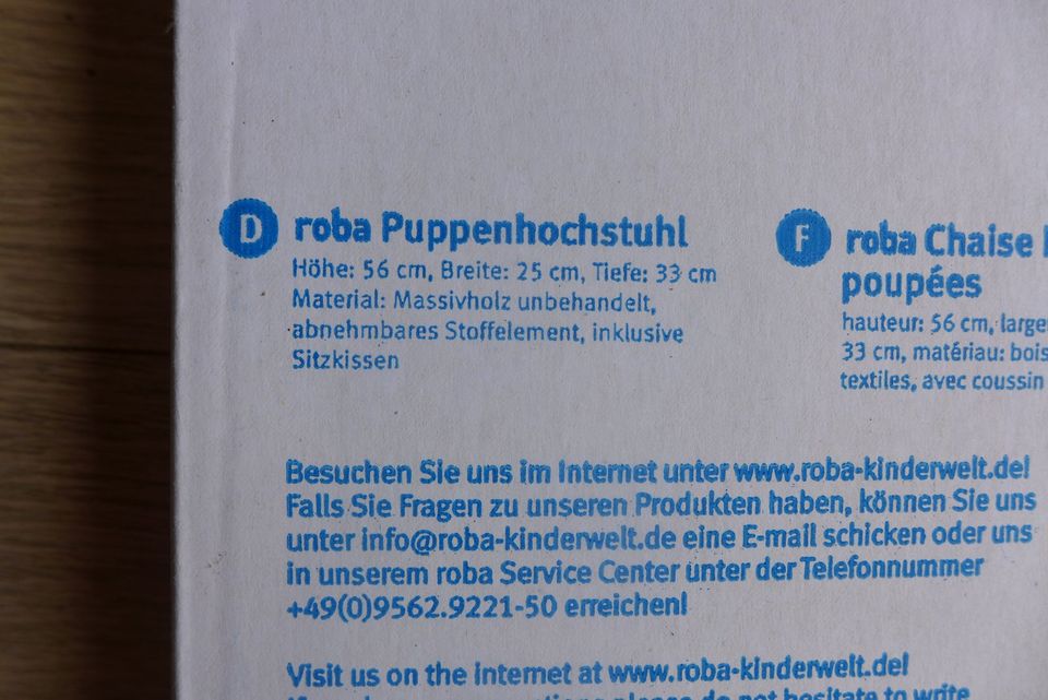 roba Puppenhochstuhl Happy Fee inkl. Sitzkissen - NEU!!! in Paderborn