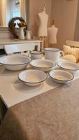 Emaille Set Schalen Schüssel Kanne Kännchen DDR vintage Topf Deko Hessen - Hasselroth Vorschau
