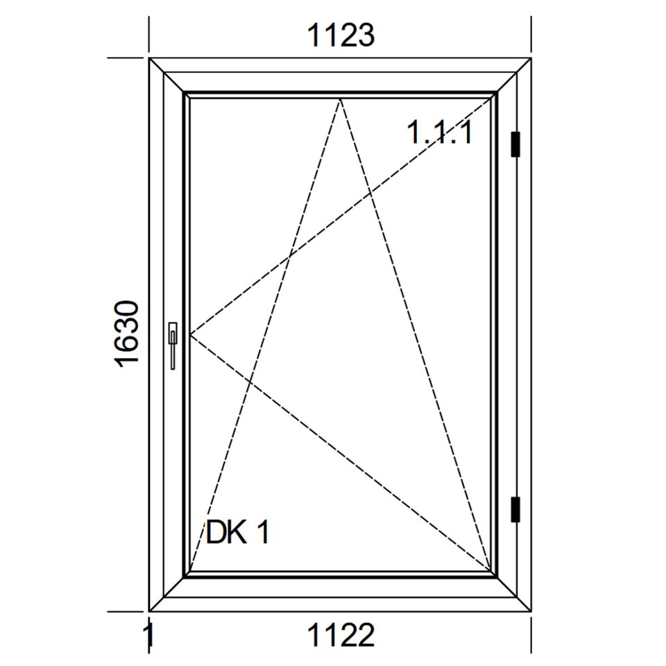 AUSVERKAUF Fenster PVC 1123 x 1630 Weiß Dreh-Kipp in Görlitz