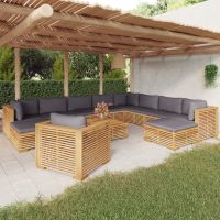 12-tlg. Garten-Lounge-Set mit Kissen Massivholz Teak Bayern - Pürgen Vorschau