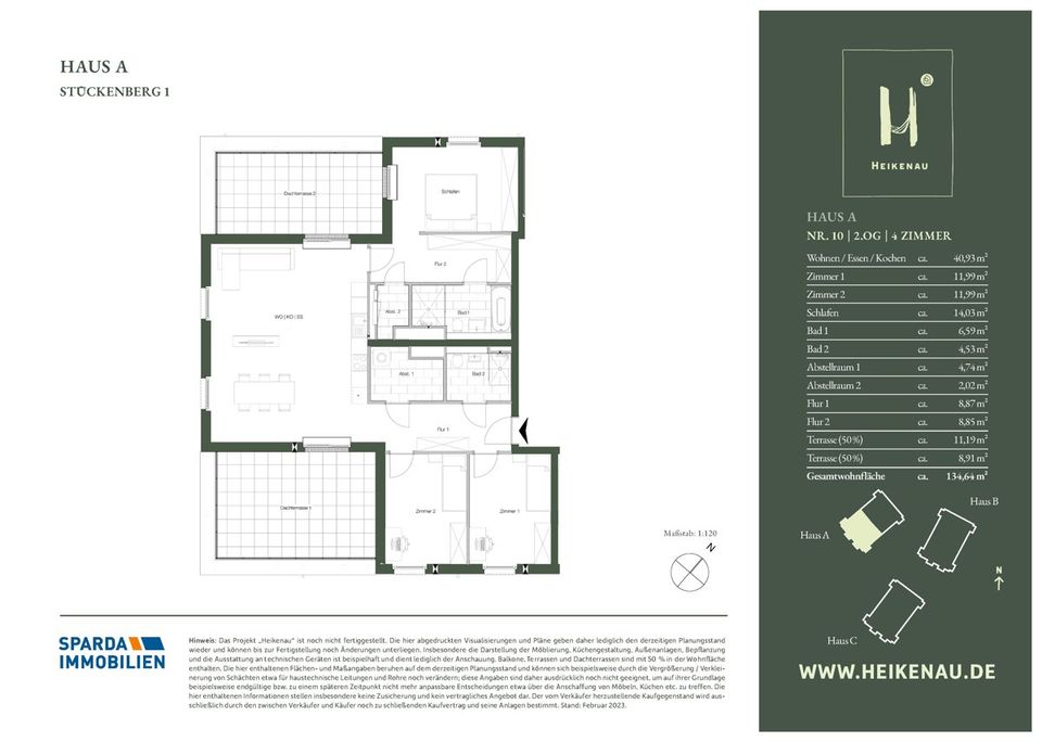 Penthousewohnung mit 4 Zimmern und 2 Terrassen in Heikendorf