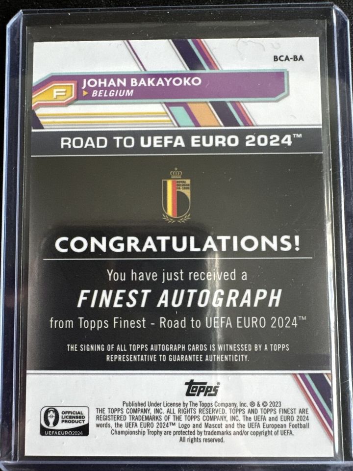 Topps Finest Road to UEFA Euro 2024 Johan Bakayoko Auto in Hilden