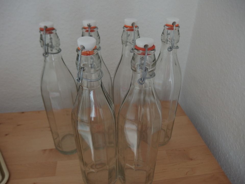 6 Flaschen 750 ml Glasflasche Bügelverschluss Ölfl. Saftflasche in Henstedt-Ulzburg