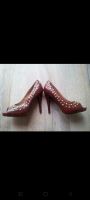 Citywalk Nieten pumps peeptoes Bordeaux Gold 12 cm Nordrhein-Westfalen - Much Vorschau