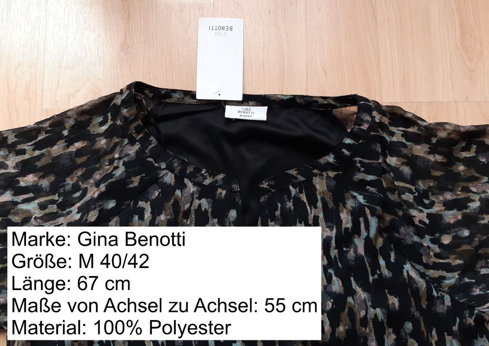 Damen Bluse schwarz mit Muster Gr. 40 / 42 NEU Gina Benotti in Rheda-Wiedenbrück