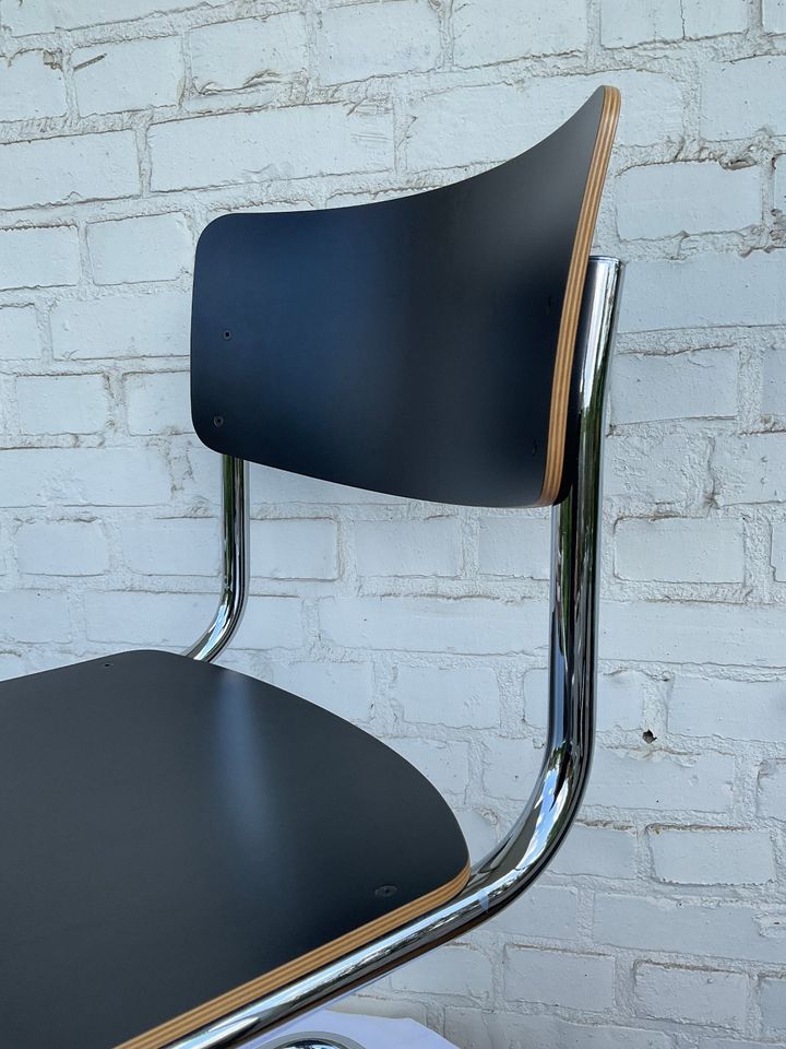 THONET Freischwinger S 43 Buche Schichtstoff schwarz Mart Stam in Fulda