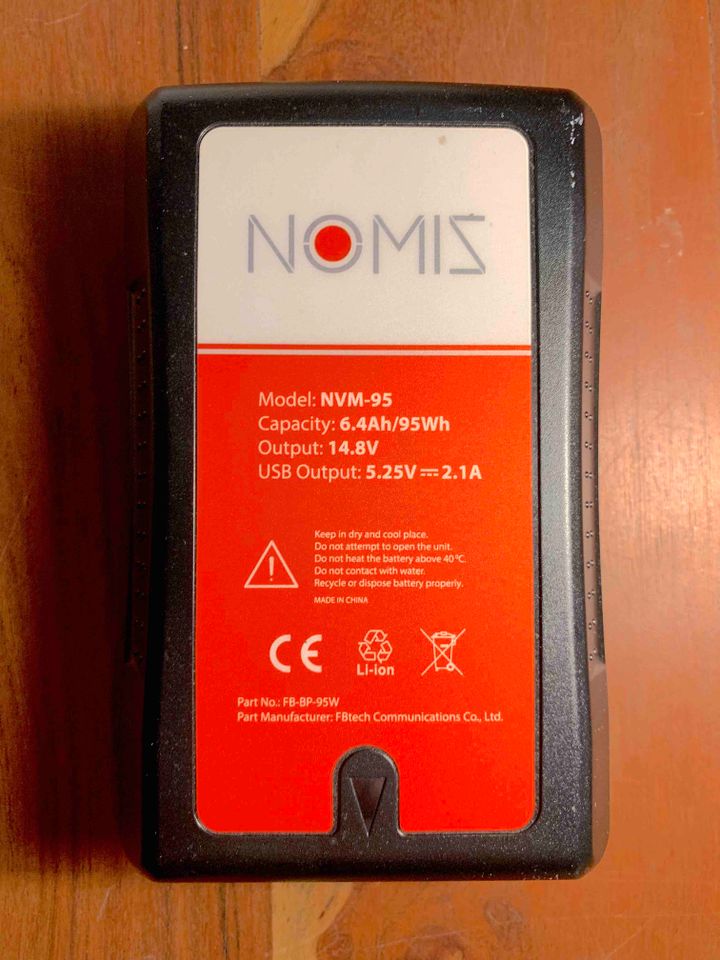 NOMIS Premium V-Mount Akku NOMIS Premium V-Mount Akku 95Wh 14,4V in Köln