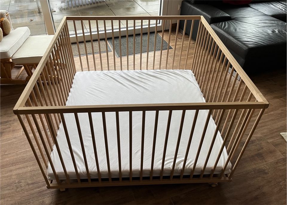 Sämann Laufstall Laufgitter Babybett Zwilling 120x120 in Mintraching