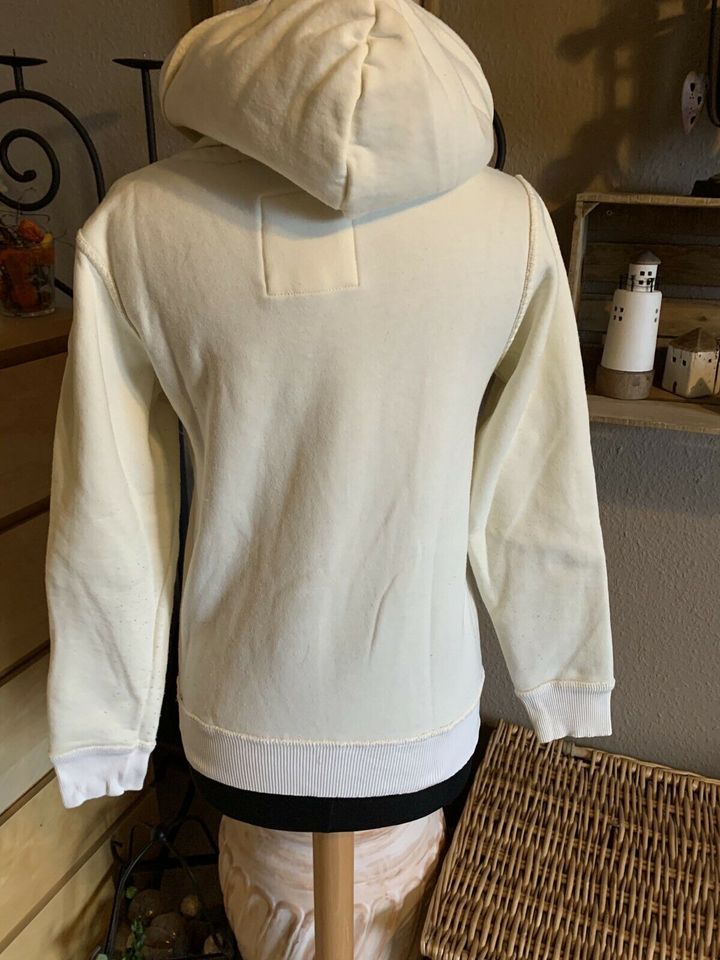 Sweat Sweatshirt hoodie Kapuze Gr S/M wollweiss Damen in Gevelsberg