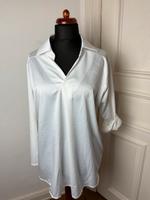 Italy Bluse Gr.48 weiß mit Glanz Schlupfbluse Hamburg-Nord - Hamburg Winterhude Vorschau