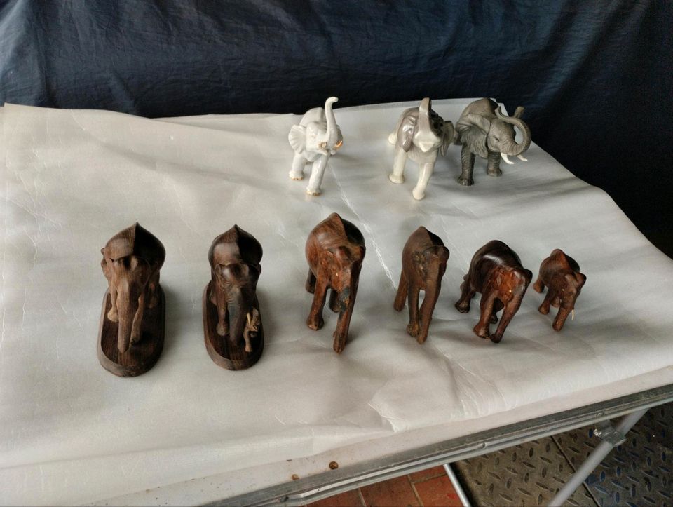 Holzfiguren Elefanten und Porzellan Figuren Elefant in Heilbad Heiligenstadt