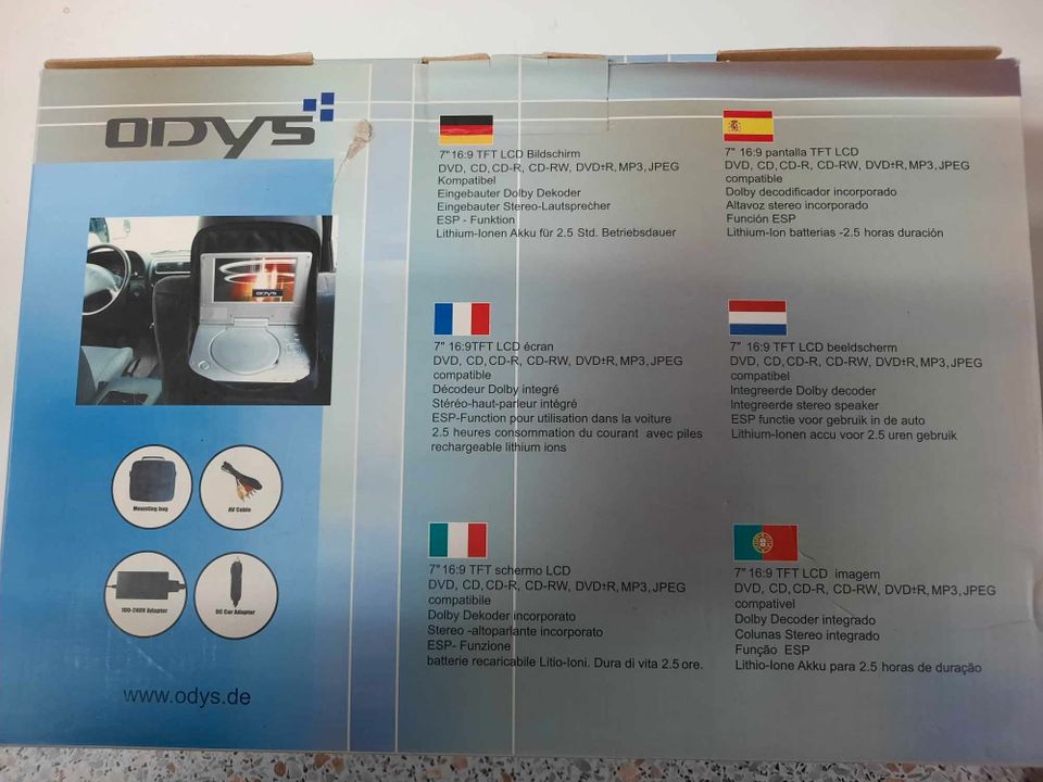 ODYS : Portable DVD Player PDV-57024  7" 16:9 TFT LCD Bildsch. in Steinheim