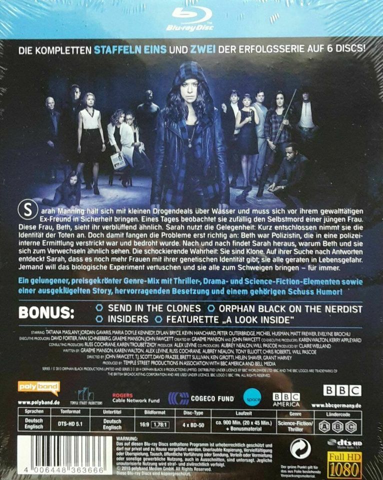 ORPHAN BLACK Staffeln 1 bis 4 BLU-RAY neu (OVP) in Niederkassel