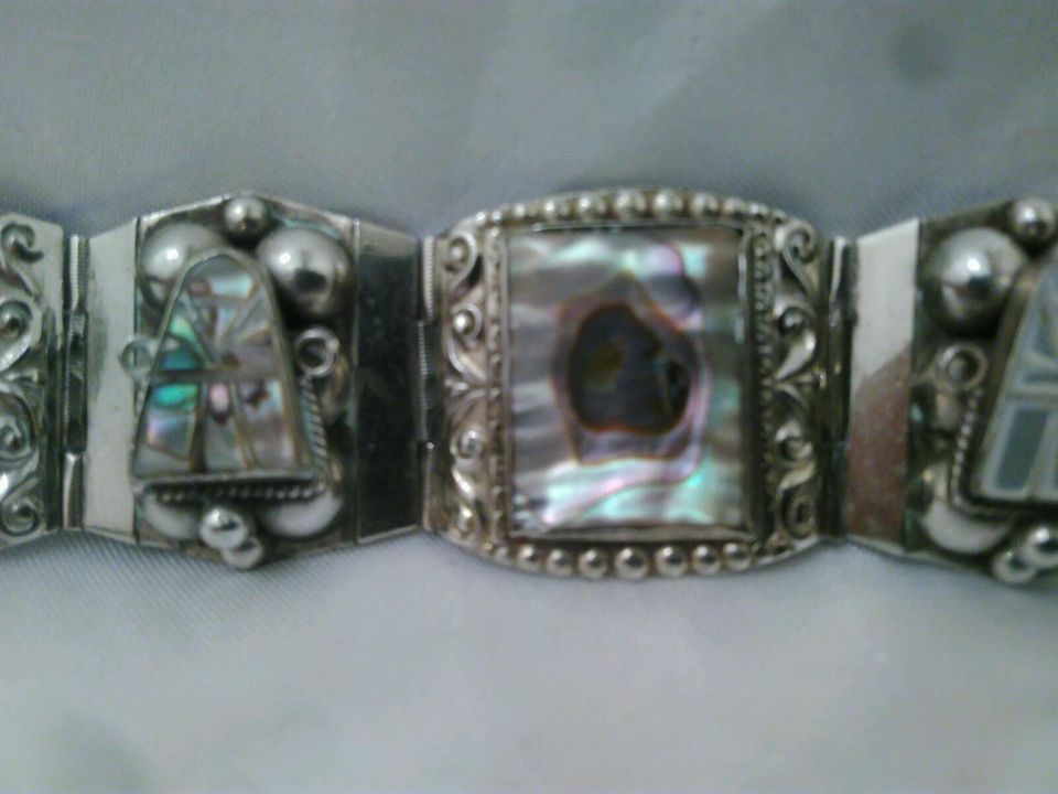 Armband 925er Silber  Mexiko Taxco Abalone Vintage in Hilchenbach