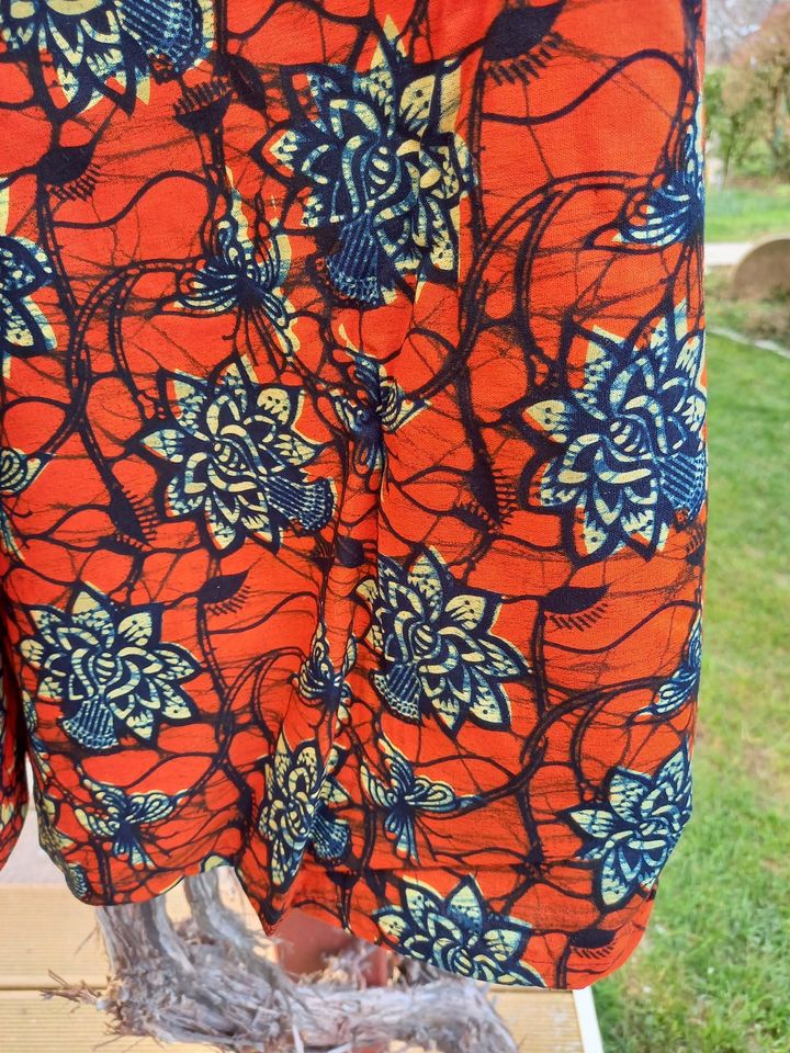 afrikanisches Blumen Kleid Gr. S 36 orange schwarz NEU 100% BW in Denzlingen