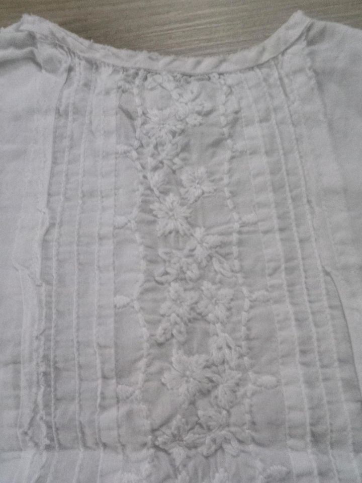 Weiße Kurzarm Bluse mit Spitze - Zara - Größe 74 in Wolpertswende