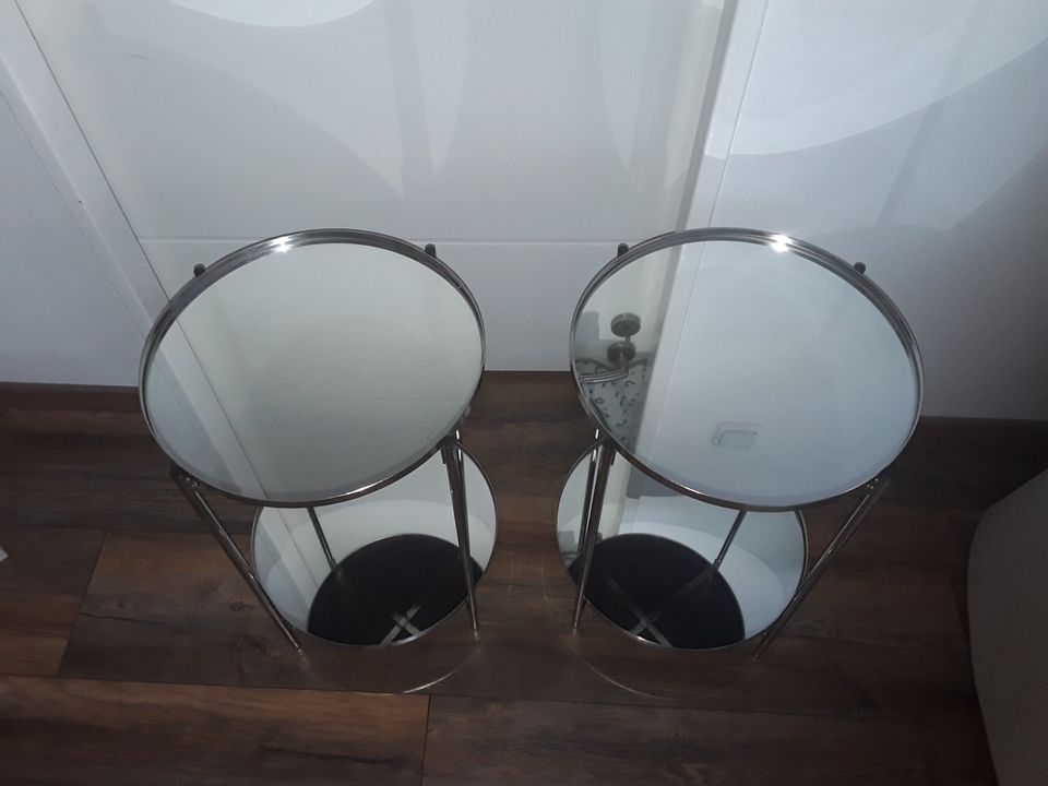 Beistelltische rund mit spiegelablage 2stück ablagetische in Nürnberg (Mittelfr)