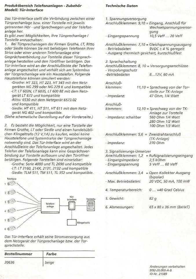 Tür-Interface für Telefonanlage in Pilsting