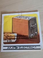 DDR Toaster Beschreibung  AKA Elektrik Sachsen - Zwoenitz Vorschau
