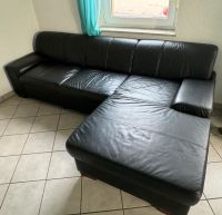 Couch mit Echtlederbezug inkl. Schlaffunktion und Longchair Sachsen-Anhalt - Klostermansfeld Vorschau