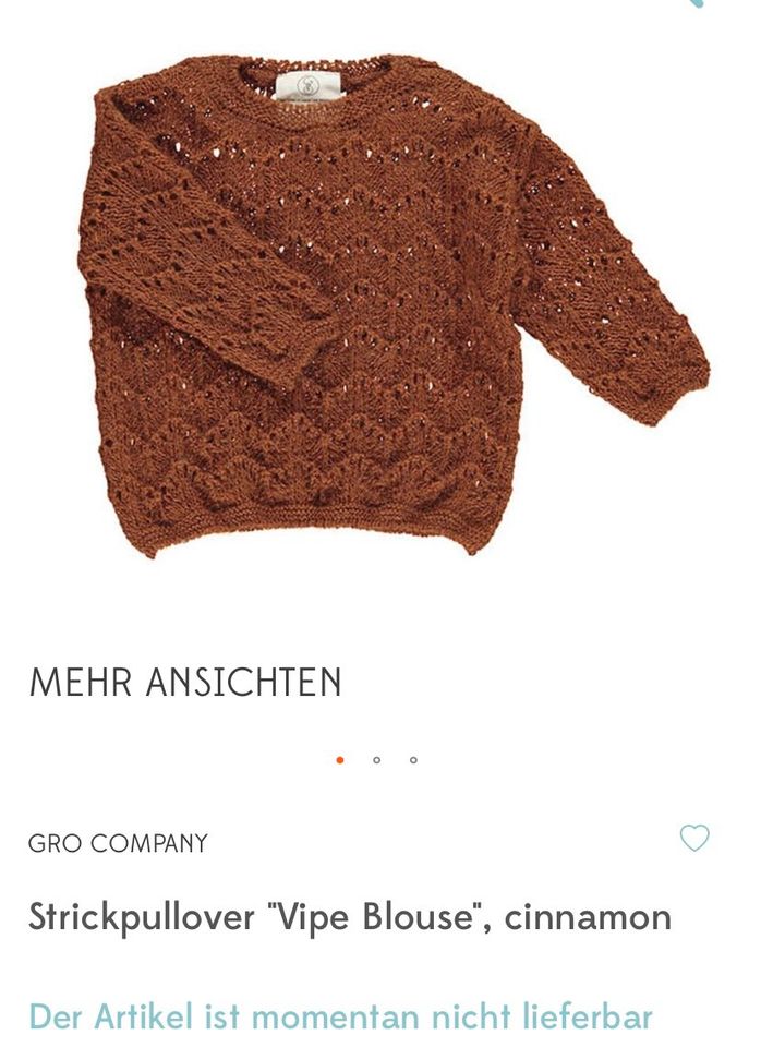 NEU Gro Company Pullover Strick Strickpullover Mohair Wolle Öko in Wees