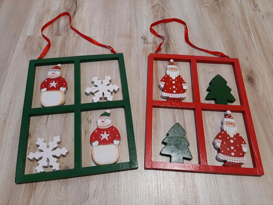 2 Fensterbilder aus Holz, Weihnachten in Barsinghausen