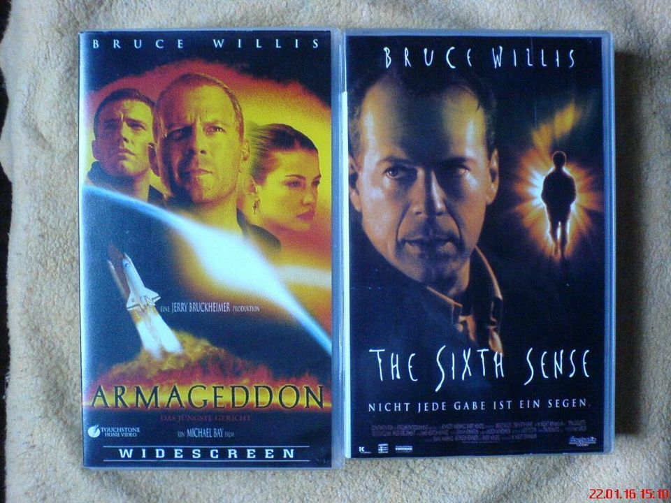 Bruce.Willis.Armageddon.Sixth.Sense.VHS.Video.2Stück.Film======== in Neuhaus