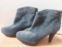 Stiefeletten hoher Absatz, Leder Schuhe, Gr. 42, neu, blau Velour Sachsen - Neundorf  Vorschau