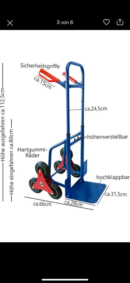 Treppensackkarre, Treppensteiger klappbar zu VERMIETEN! in Bobingen