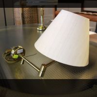 Vintage Wandlampe aus Messing mit hellem Schirm | Schwenkbar Schleswig-Holstein - Oeversee Vorschau