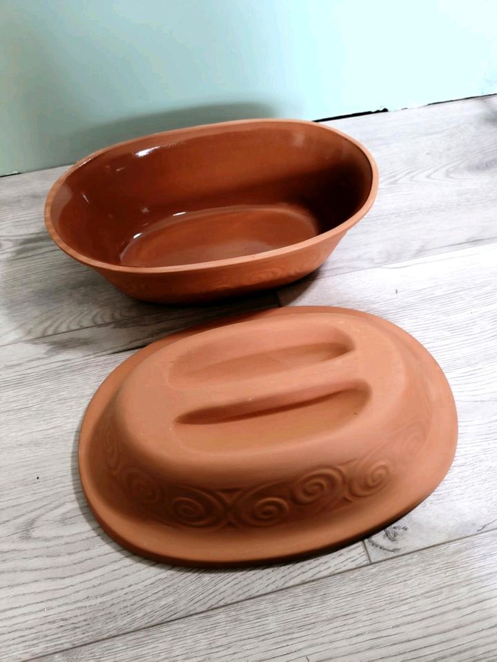 Original Bio Gartopf Terracotta Römertopf Bräter 5L in Ziesar