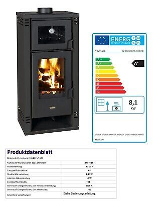 Kaminofen mit Backfach PRITY K2 GT F komplett schwarz – 8,1kW in Bernsdorf