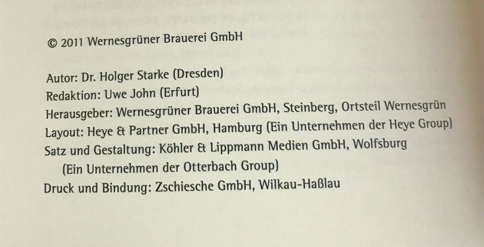 Brauerei Wernesgrün,  Chronik 575 Jahre… in Steinberg